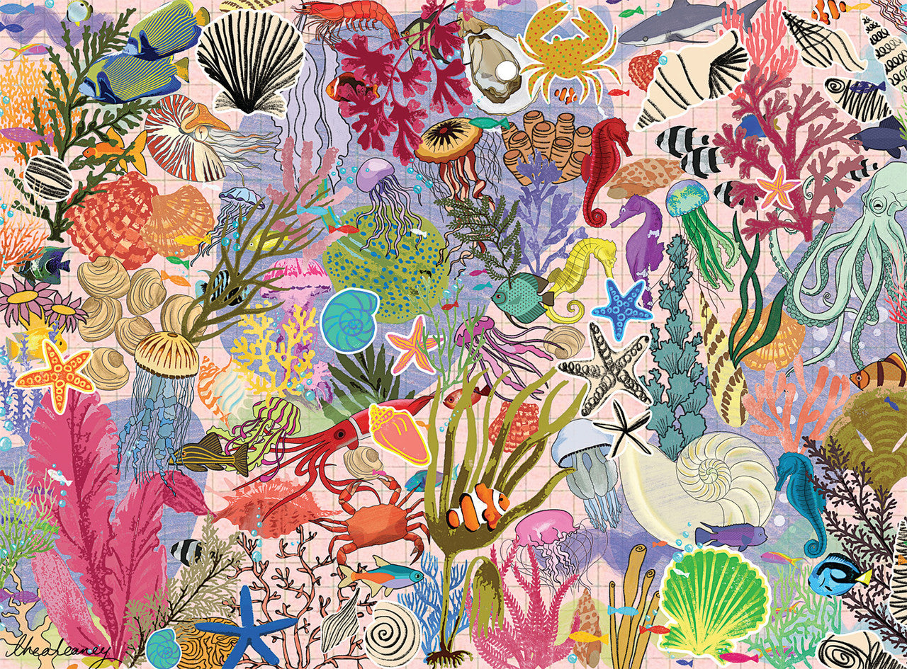 Bonjour: Sea Life Stickers 1000 Piece Puzzle