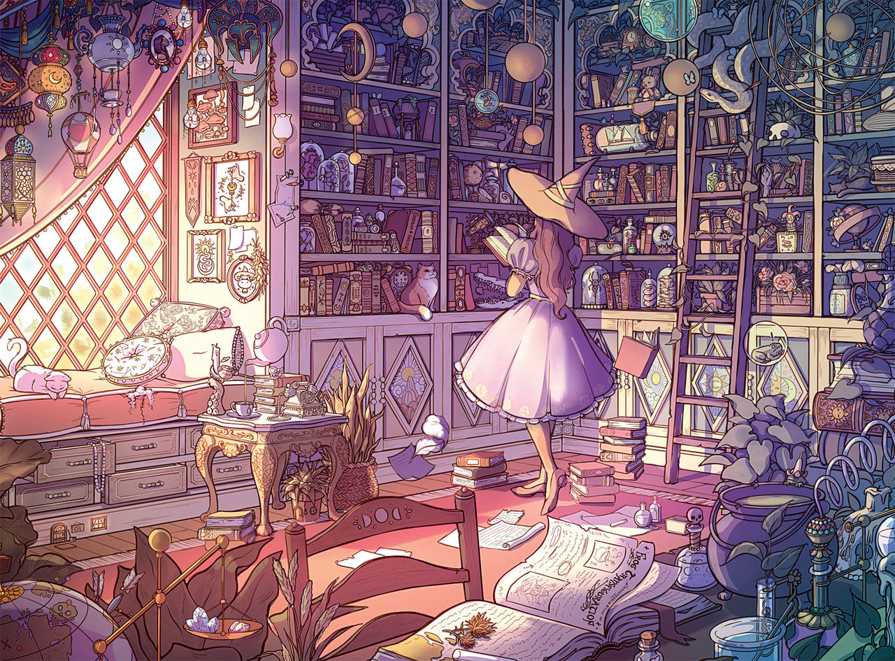 Bonjour: Witch's Library 1000 Piece Puzzle