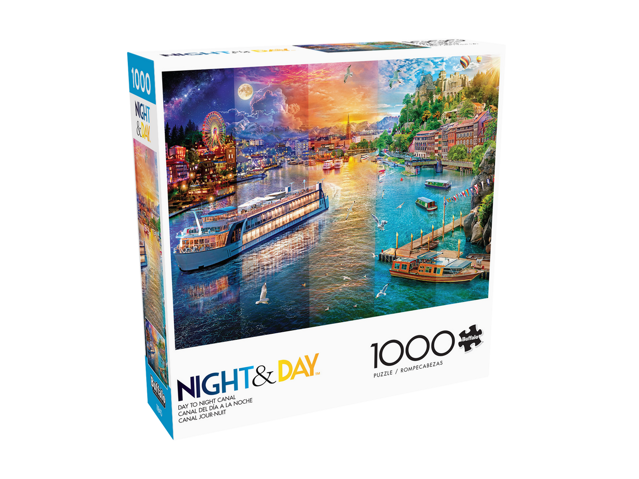 Night & Day: Day to Night Canal 1000 Piece Puzzle