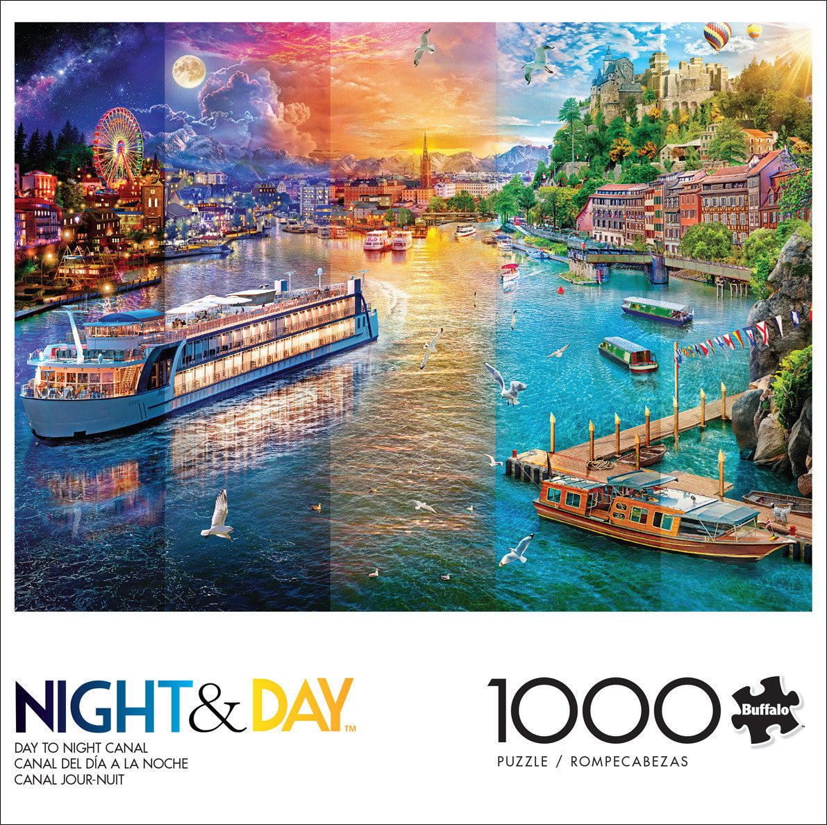 Night & Day: Day to Night Canal 1000 Piece Puzzle