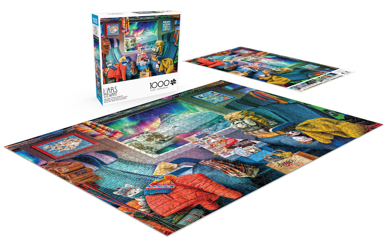 Lars Stewart: Night & Day: Iceland Train Journey 1000 Piece Puzzle