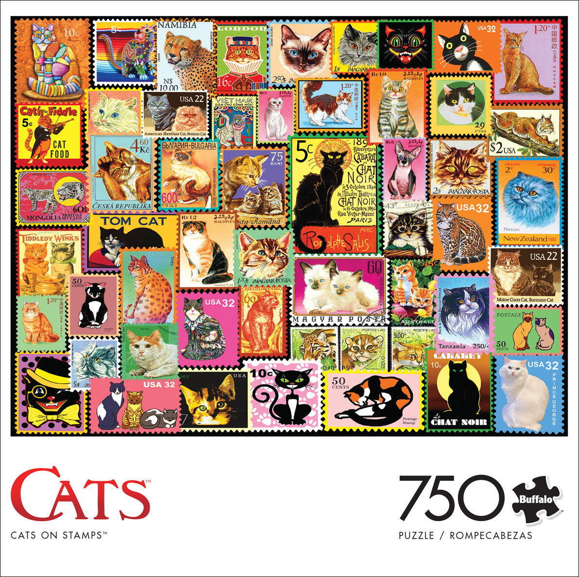Cats: Cats on Stamps 750 Piece Puzzle