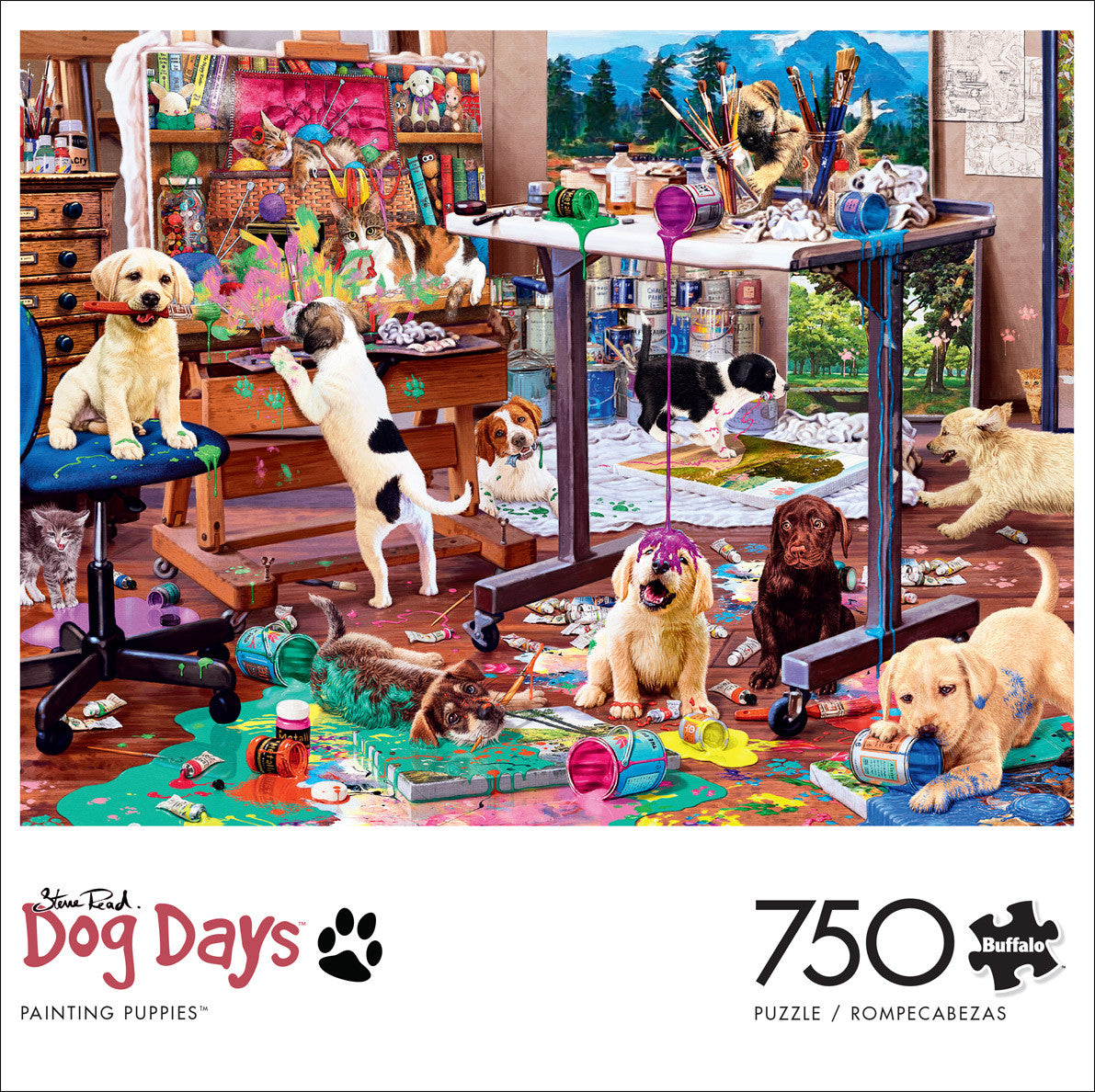 Dog Days: Painting Puppies 750 Piece Puzzle
