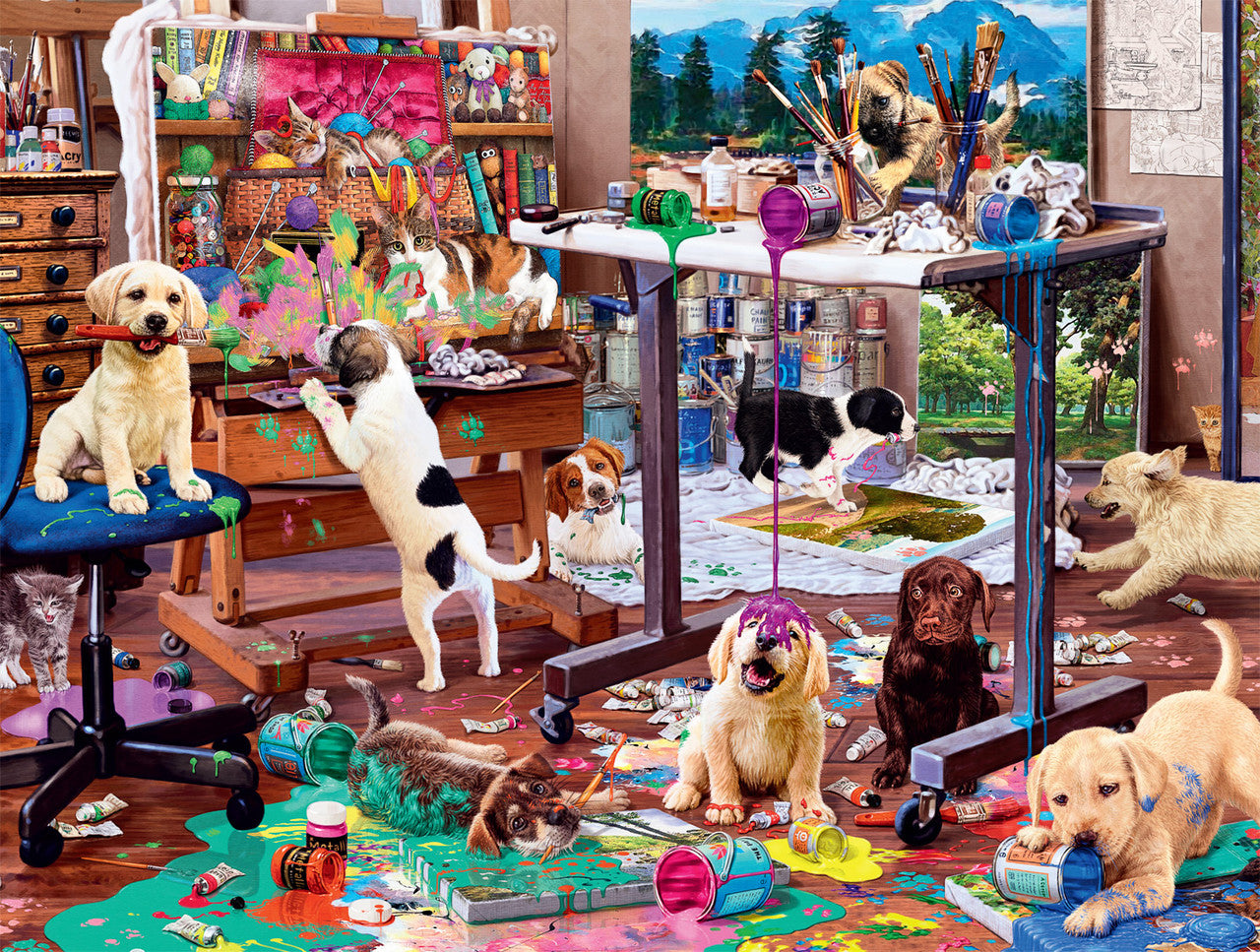 Dog Days: Painting Puppies 750 Piece Puzzle