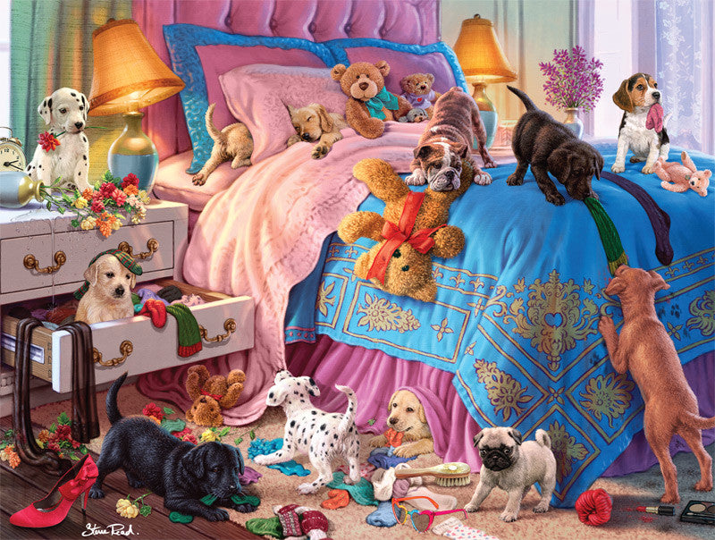 Dog Days A Roomful of Naughty Puppies 750 Piece Jigsaw Puzzle