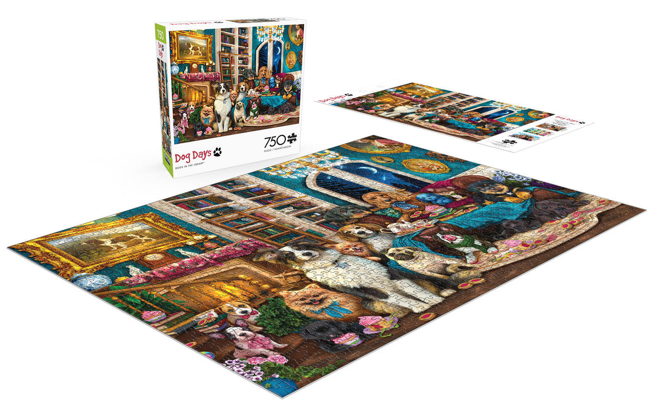 Dog Days: Dogs in the Library 750 Piece Puzzle