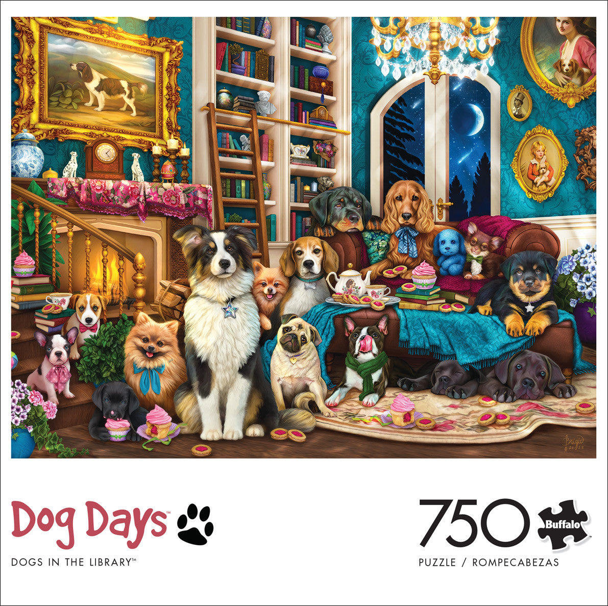 Dog Days: Dogs in the Library 750 Piece Puzzle