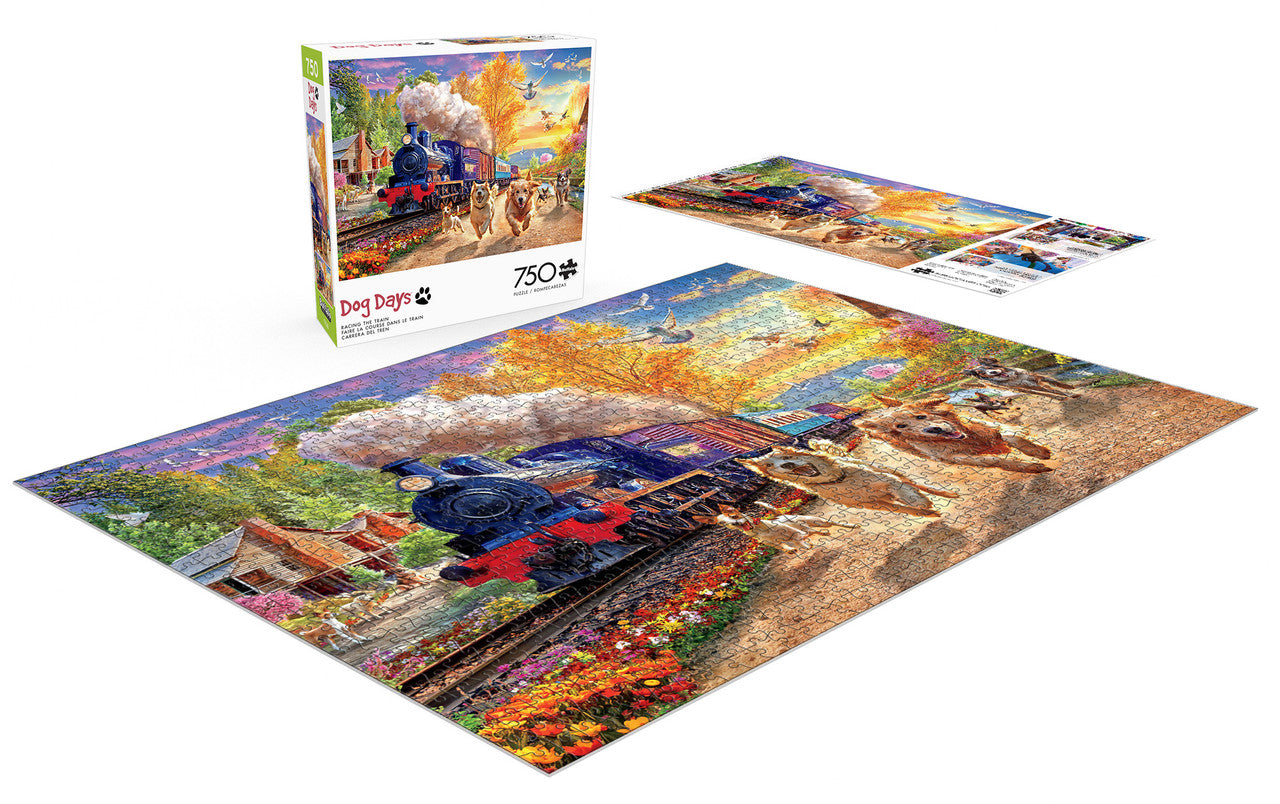 Dog Days: Racing the Train 750 Piece Puzzle