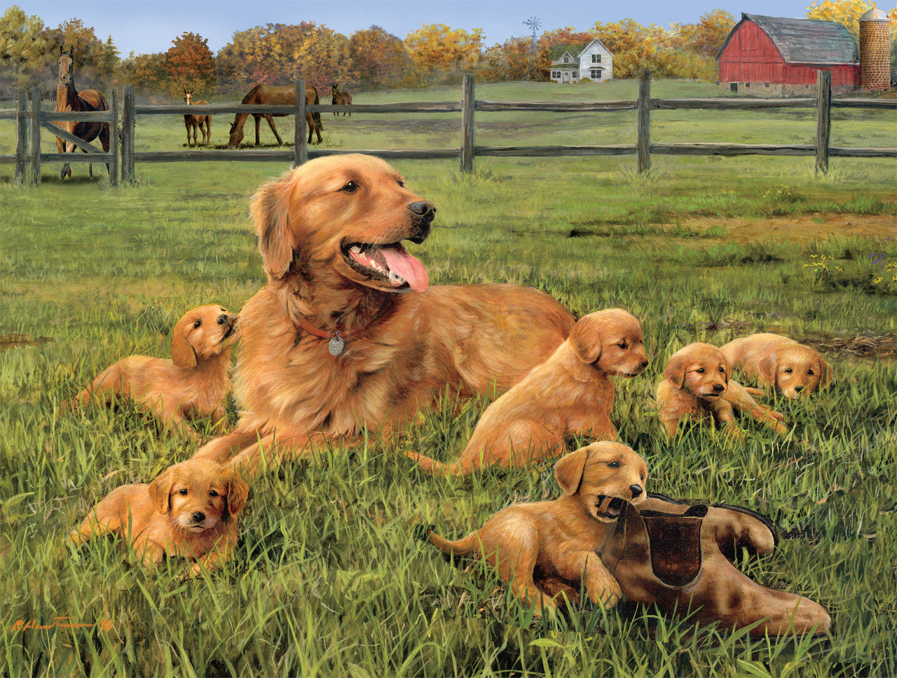 Dog Days: Glorious Goldens 750 Piece Puzzle