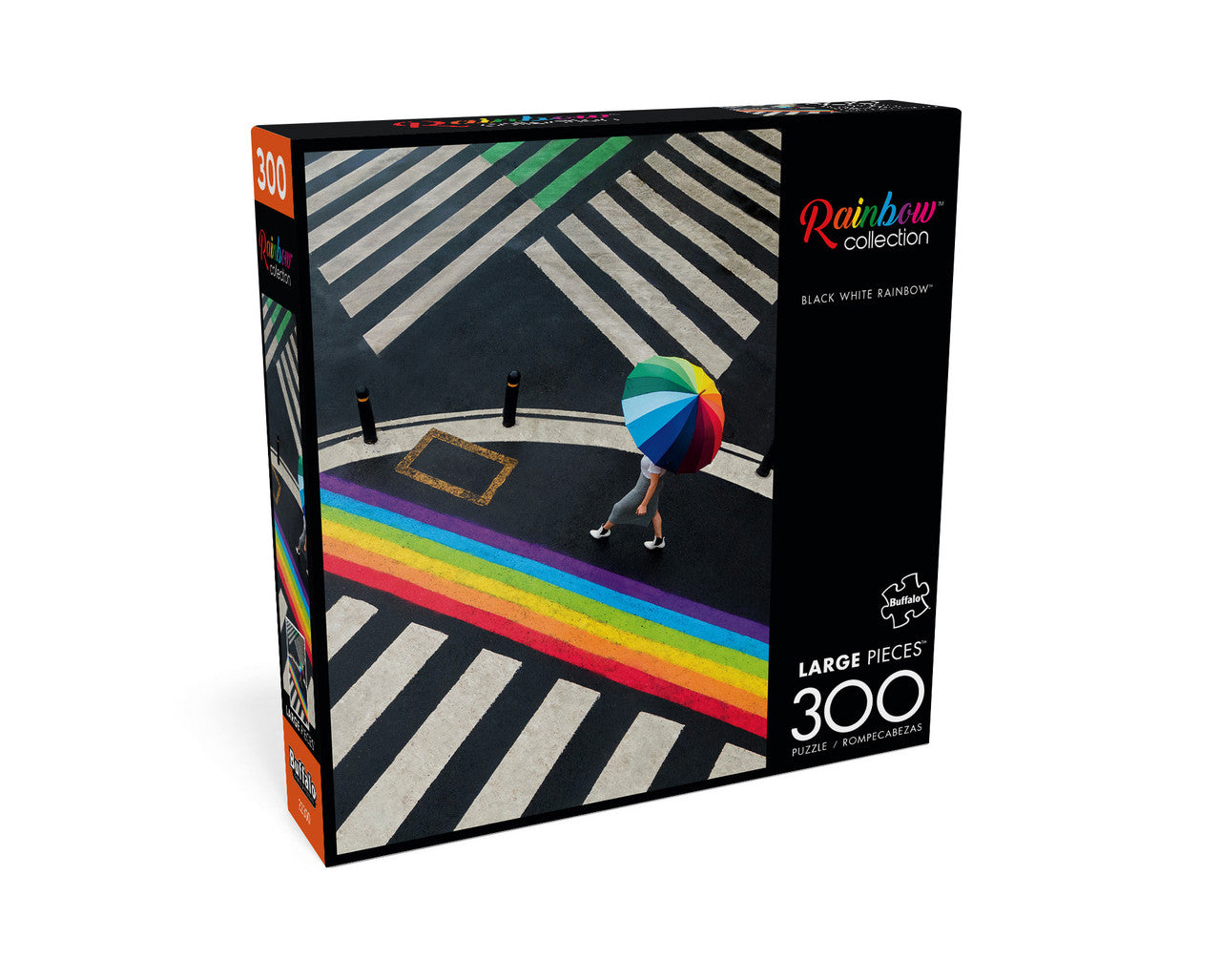 Rainbow Series: Black White Rainbow 300 Piece Jigsaw Puzzles
