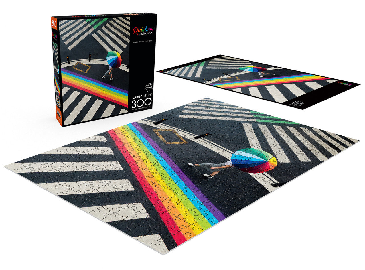 Rainbow Series: Black White Rainbow 300 Piece Jigsaw Puzzles