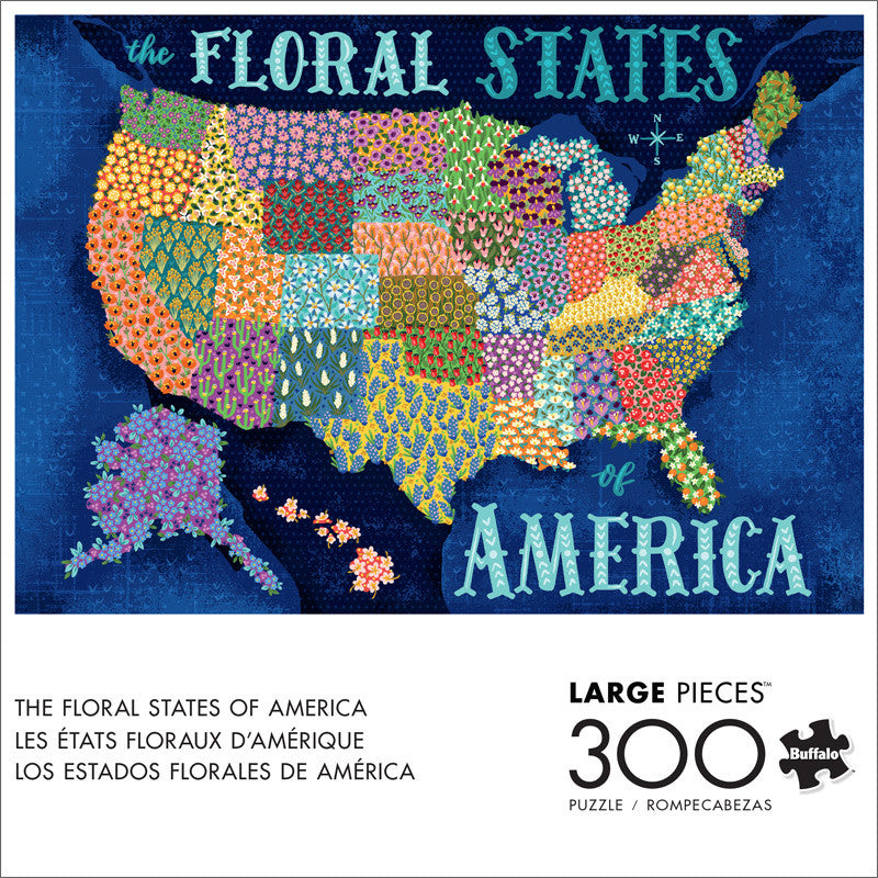 The Floral States of America 300 Piece Puzzle