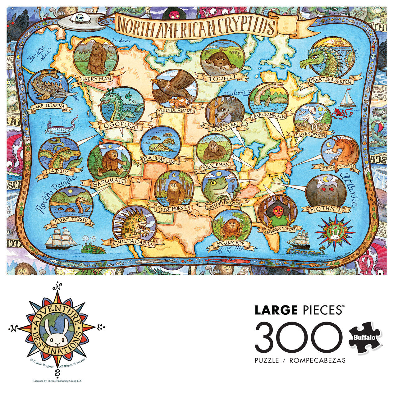Cryptids of North America 300 Large Piece Puzzle