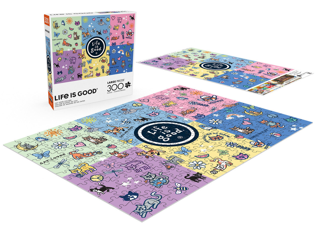 Life is Good: Cat Lover Collage 300 Large Piece Puzzle
