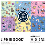 Life is Good: Cat Lover Collage 300 Large Piece Puzzle