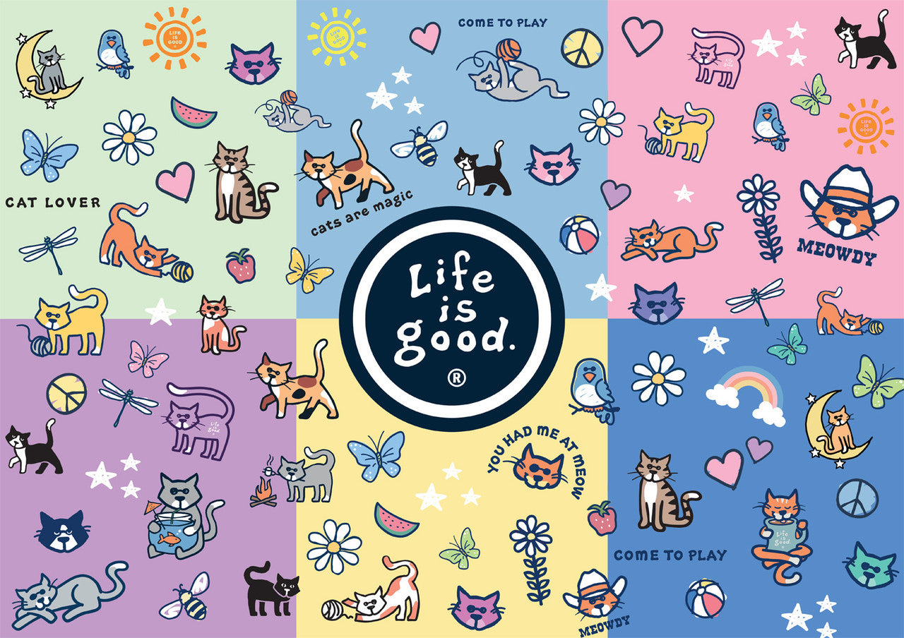 Life is Good: Cat Lover Collage 300 Large Piece Puzzle