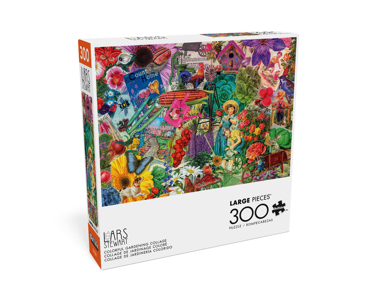 Lars Stewart: Colorful Gardening Collage 300 Large Piece Puzzle