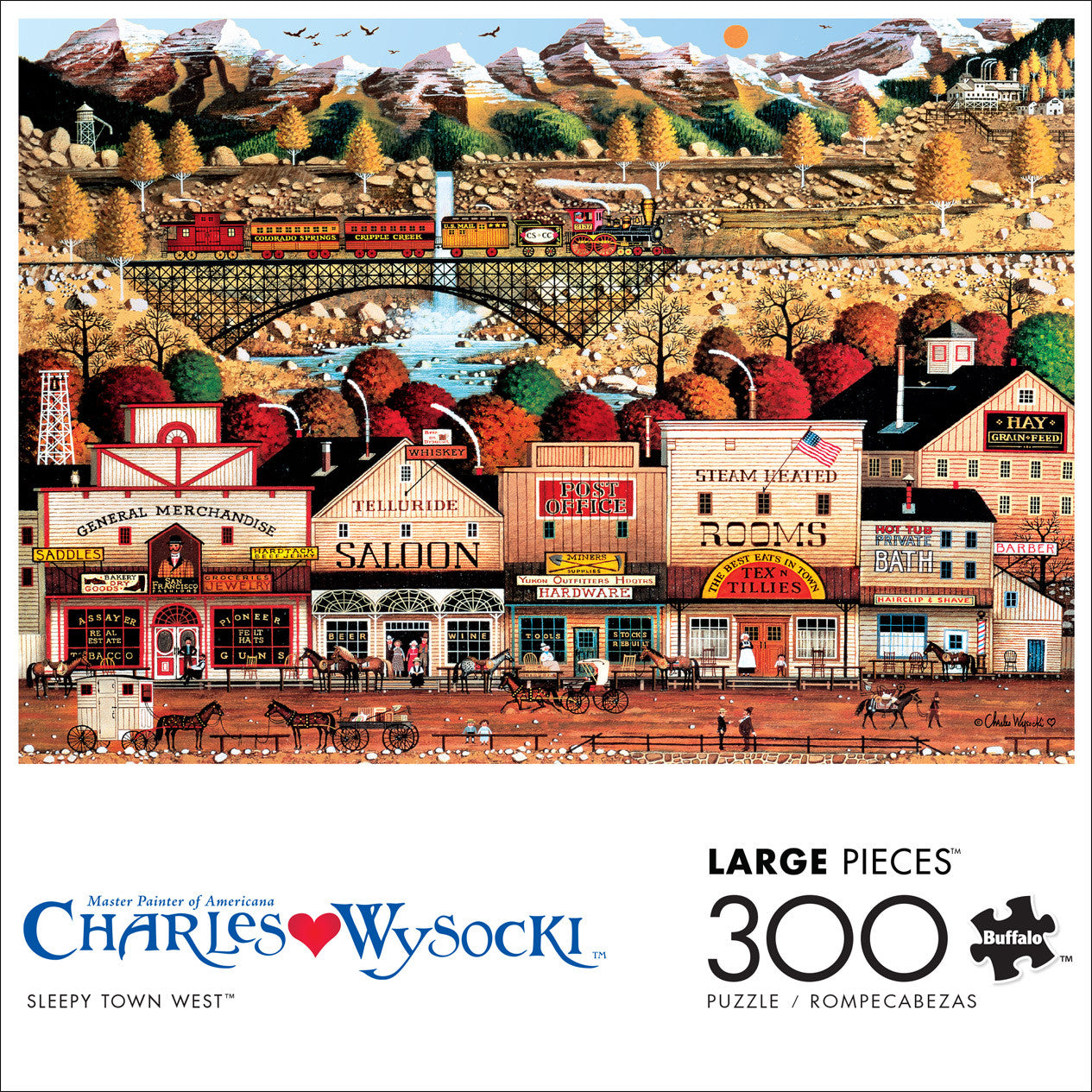 Charles Wysocki: Sleepy Town West 300 Piece Puzzle – Buffalo Games