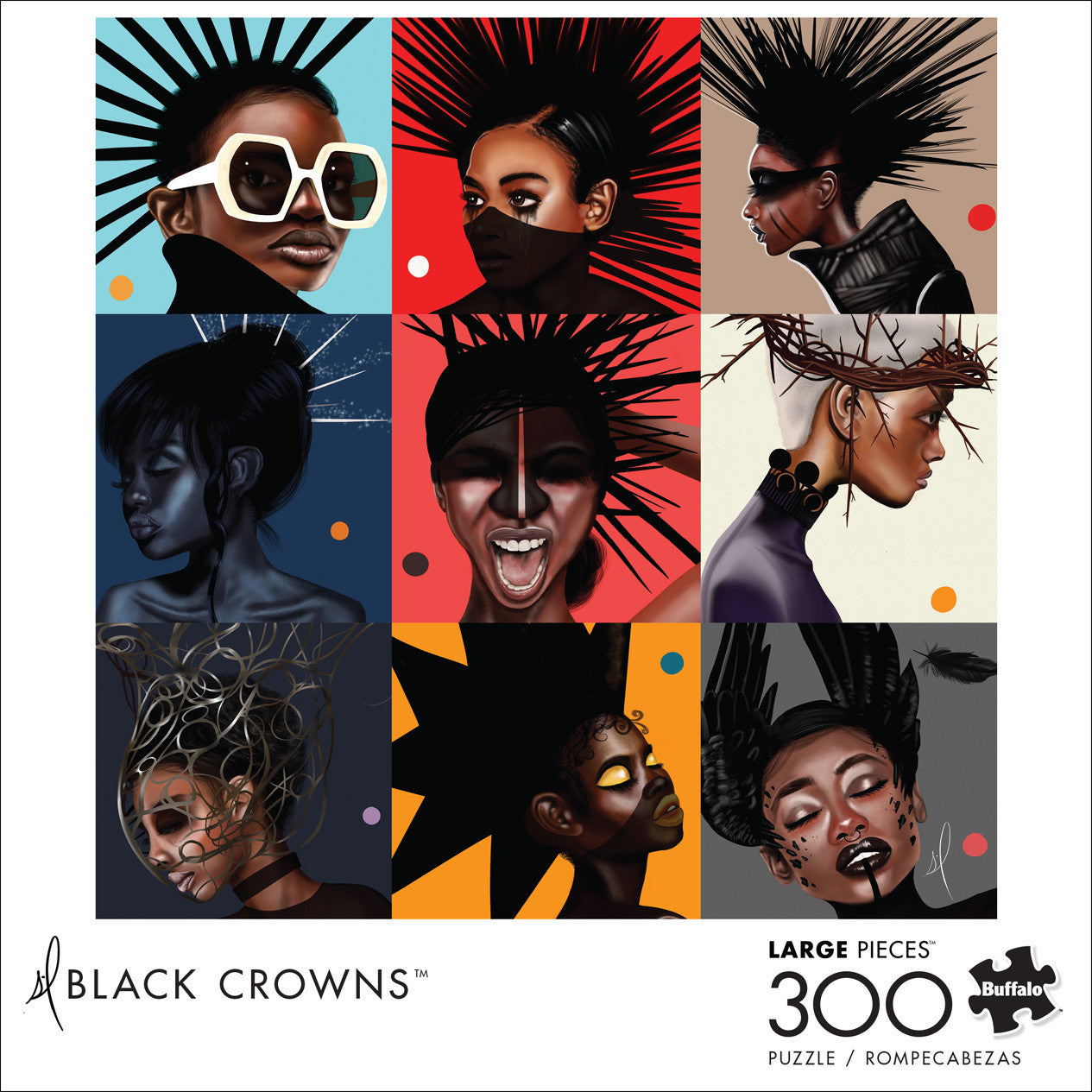 Black Crowns 300 Piece Jigsaw Puzzle
