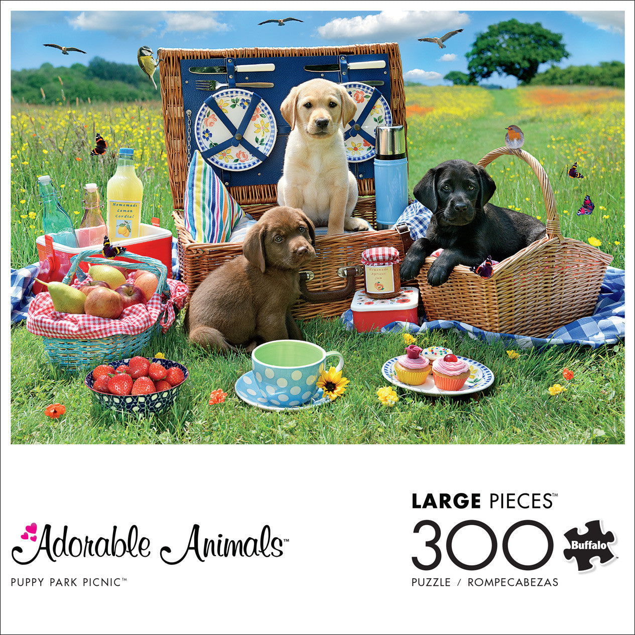 Adorable Animals:  Puppy Park Picnic 300 Large Piece Puzzle