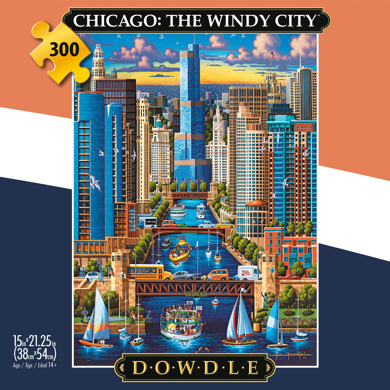 Eric Dowdle: Chicago: The Windy City 300 Piece Puzzle