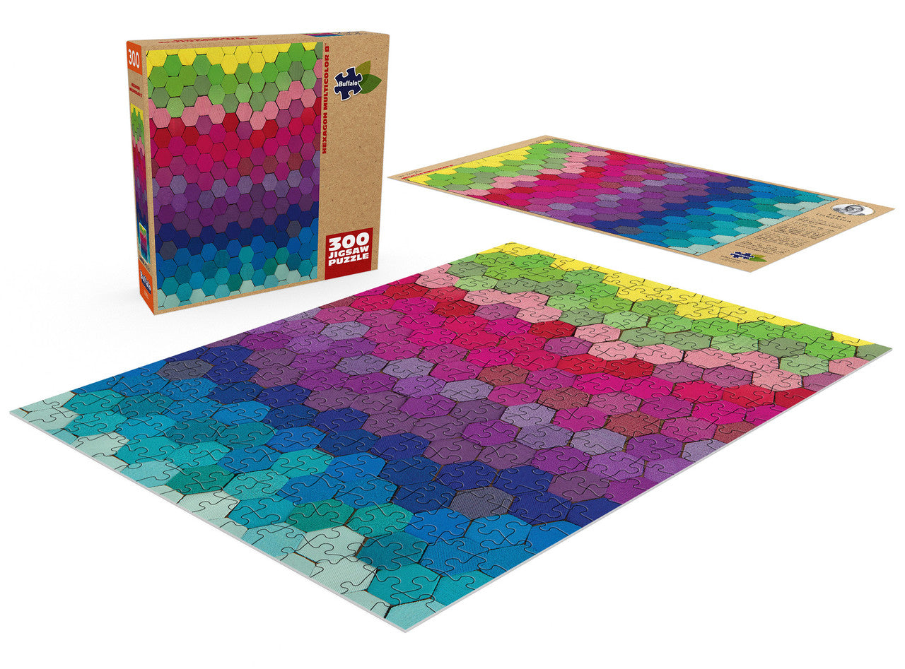 Sustainable Puzzle Series: Hexagon Multicolor B 300 Piece Jigsaw Puzzle