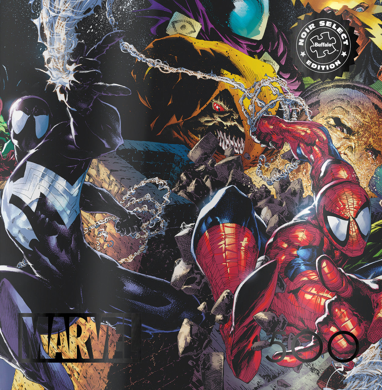 Marvel - The Amazing Spider-Man #4 - 500 Piece Puzzle (Noir Select Edition) - Giftable Package With Silver Foil Accents