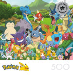 Pokemon Favorites Group 500 Piece Puzzle (Silver Select Edition) - Giftable Package With Silver Foil Accents