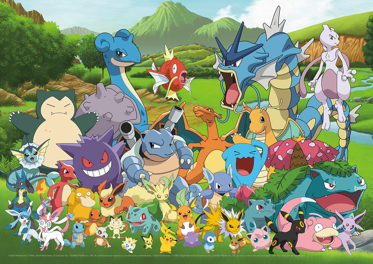 Pokemon Favorites Group 500 Piece Puzzle (Silver Select Edition) - Giftable Package With Silver Foil Accents