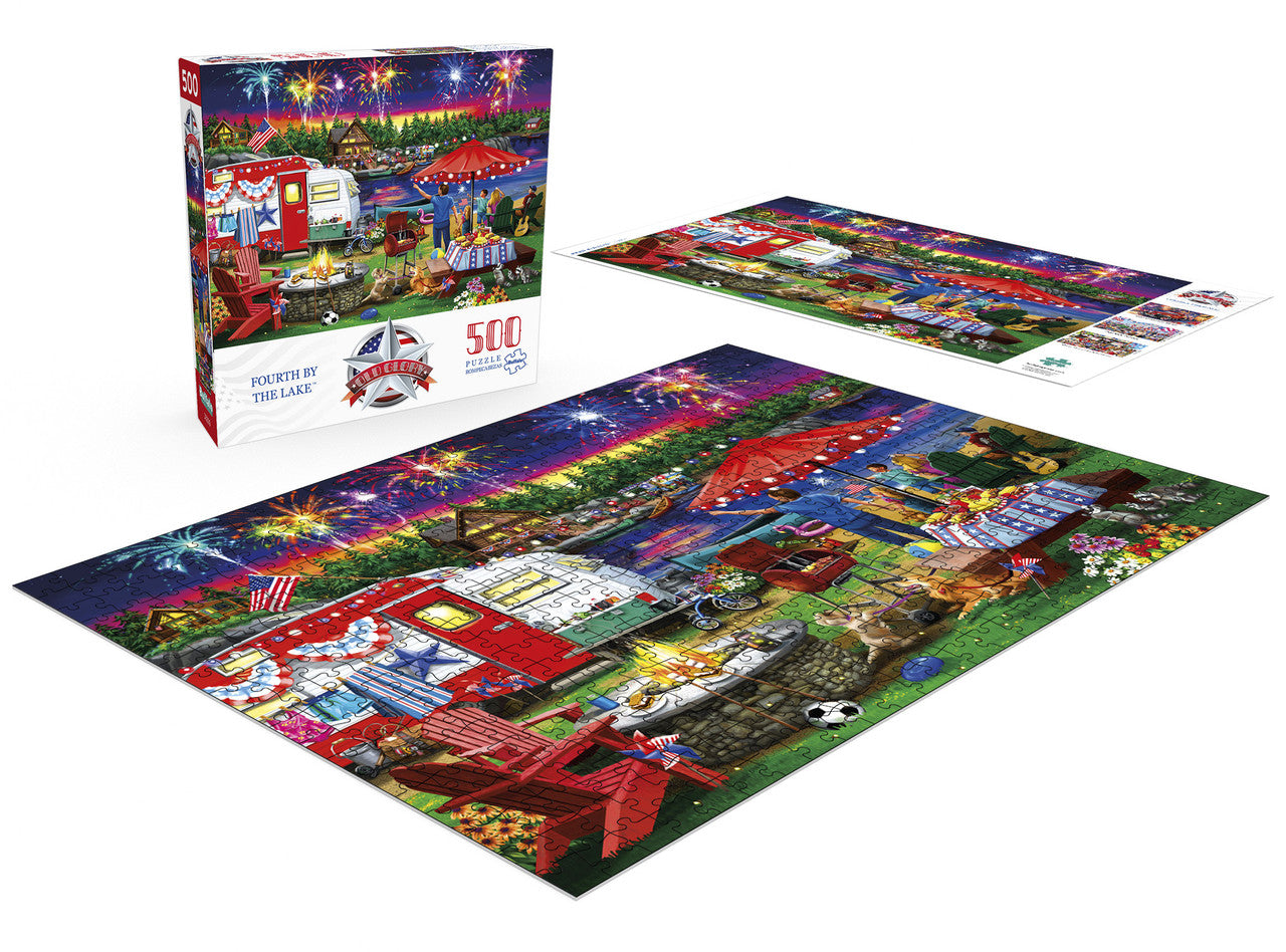Old Glory: Fourth by the Lake  500 Piece Puzzle