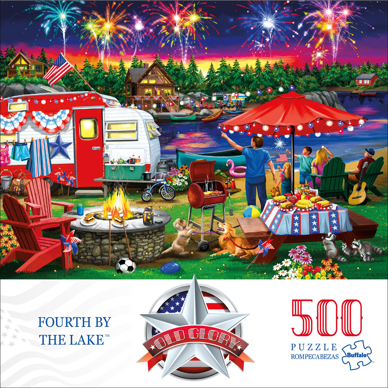 Old Glory: Fourth by the Lake  500 Piece Puzzle