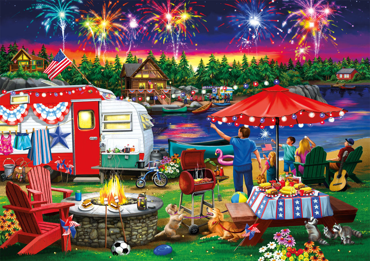 Old Glory: Fourth by the Lake  500 Piece Puzzle