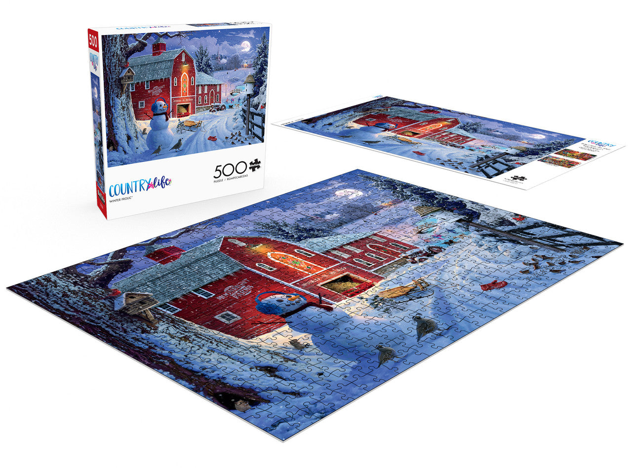 Country Life: Winter Frolic 500 Piece Puzzle