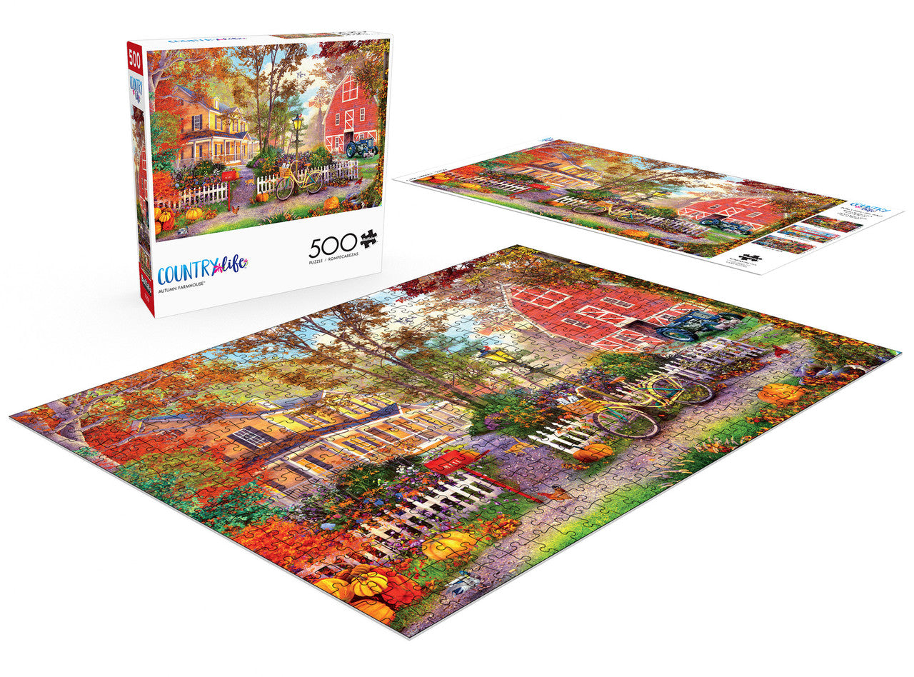 Country Life: Autumn Farmhouse 500 Piece Puzzle