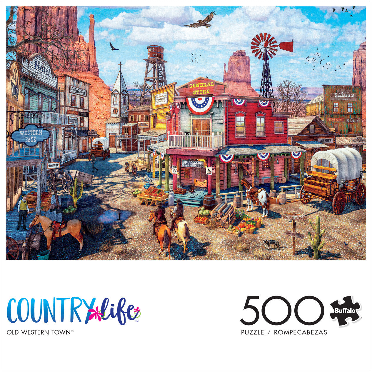 Country Life: Old Western Town 500 Piece Puzzle