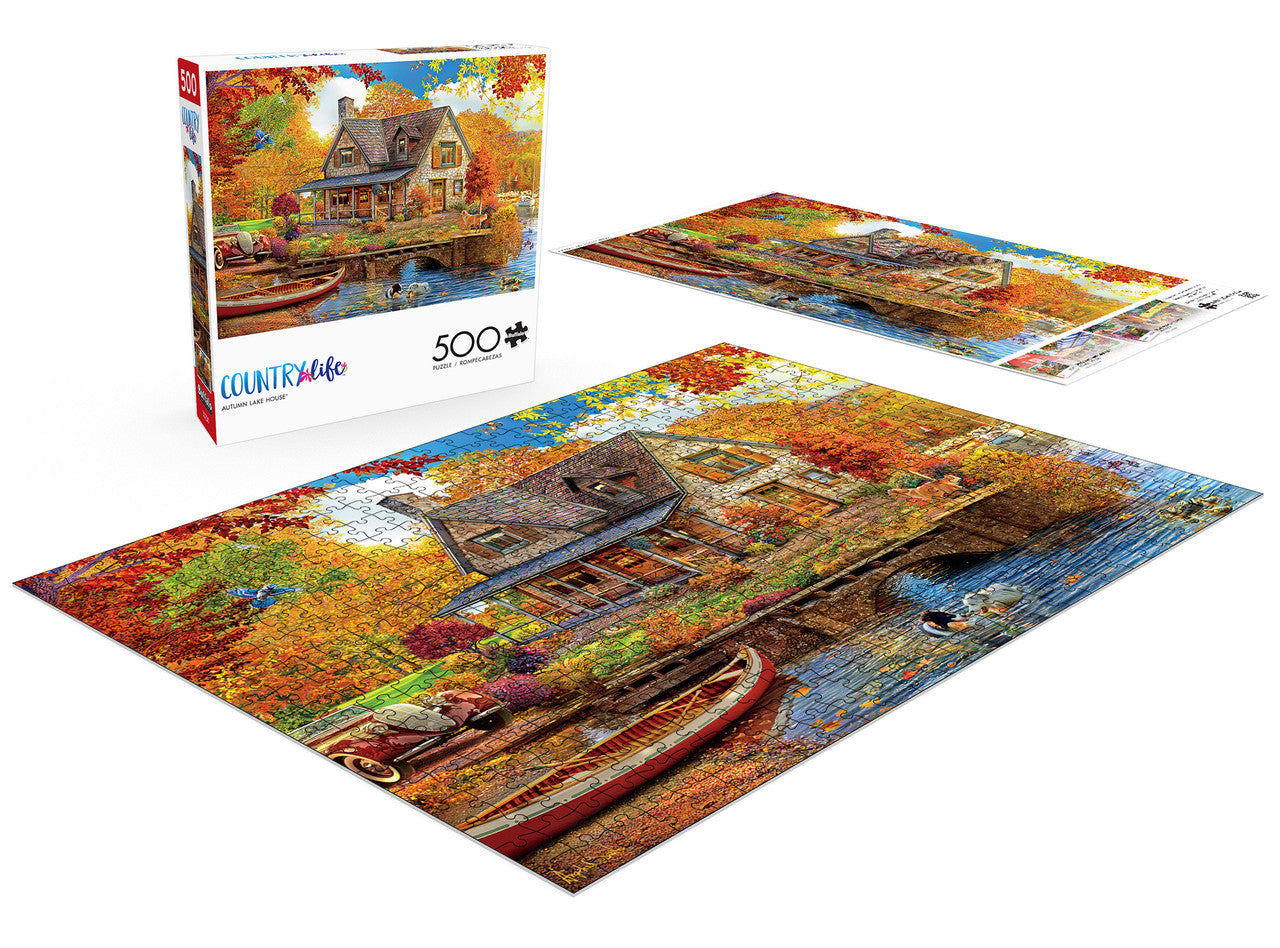 Country Life: Autumn Lake House 500 Piece Puzzle