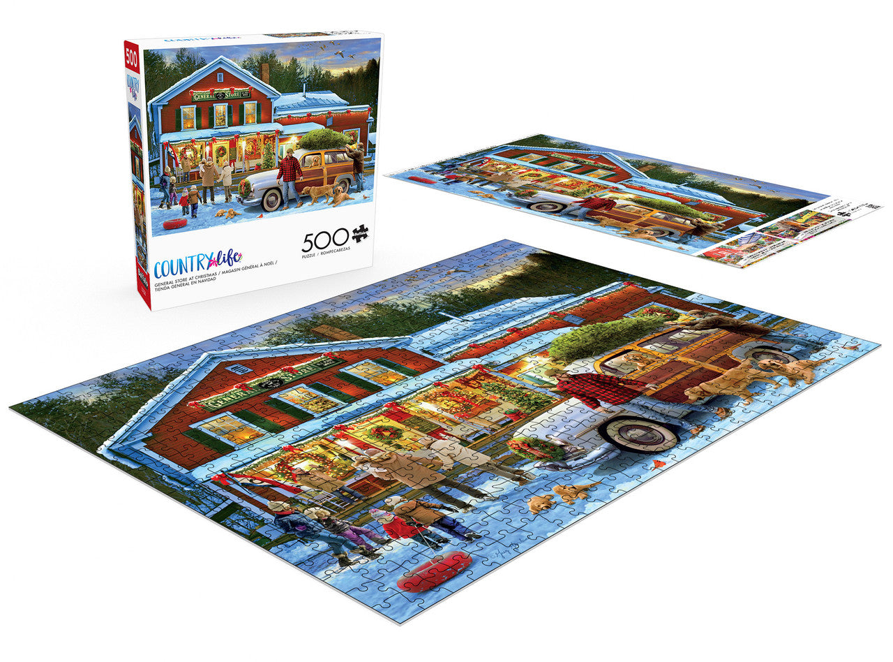 Country Life: General Store at Christmas 500 Piece Puzzle