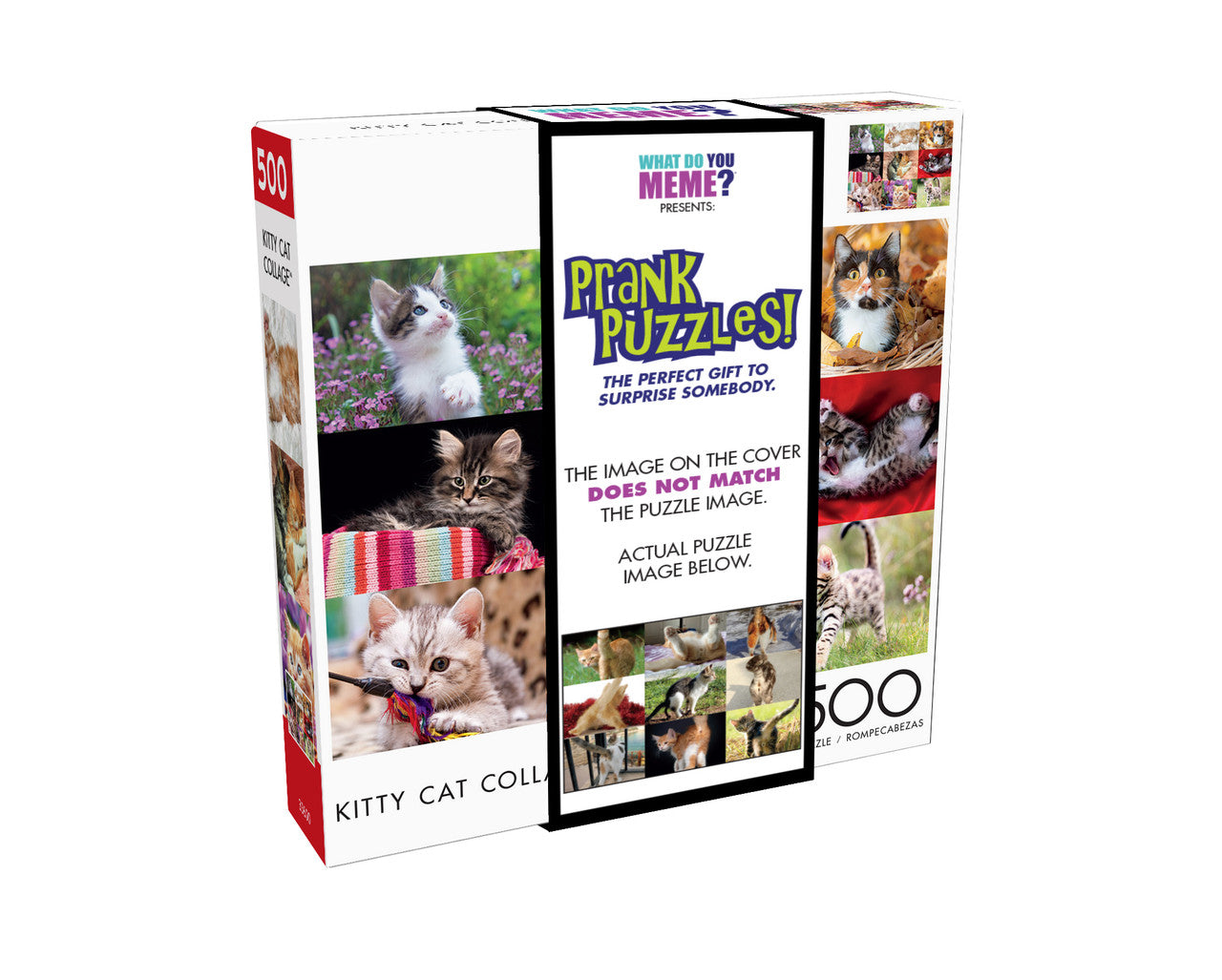What Do You Meme Kitty Collage 500 Piece Prank Jigsaw Puzzle Box