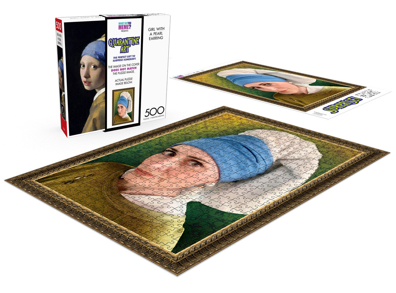 Prank Puzzles - WDYM  Puzzle Series: Girl With the pearl earring 500 Piece Jigsaw Puzzle