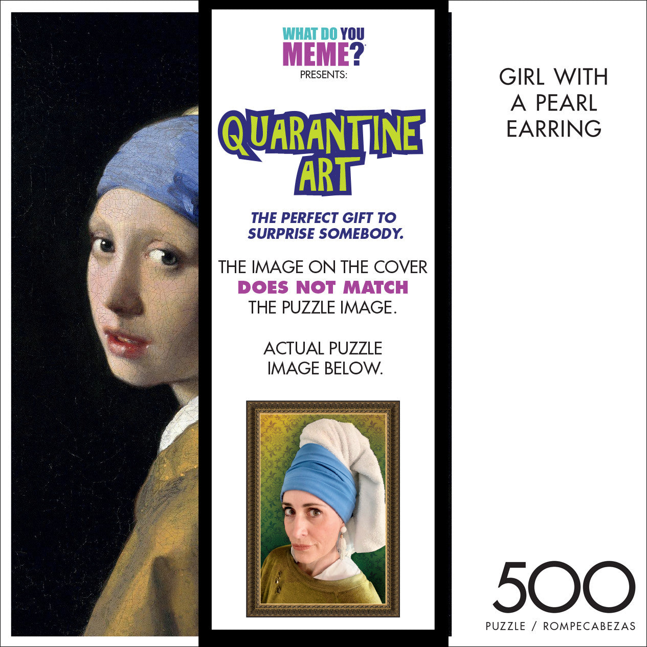 Prank Puzzles - WDYM  Puzzle Series: Girl With the pearl earring 500 Piece Jigsaw Puzzle
