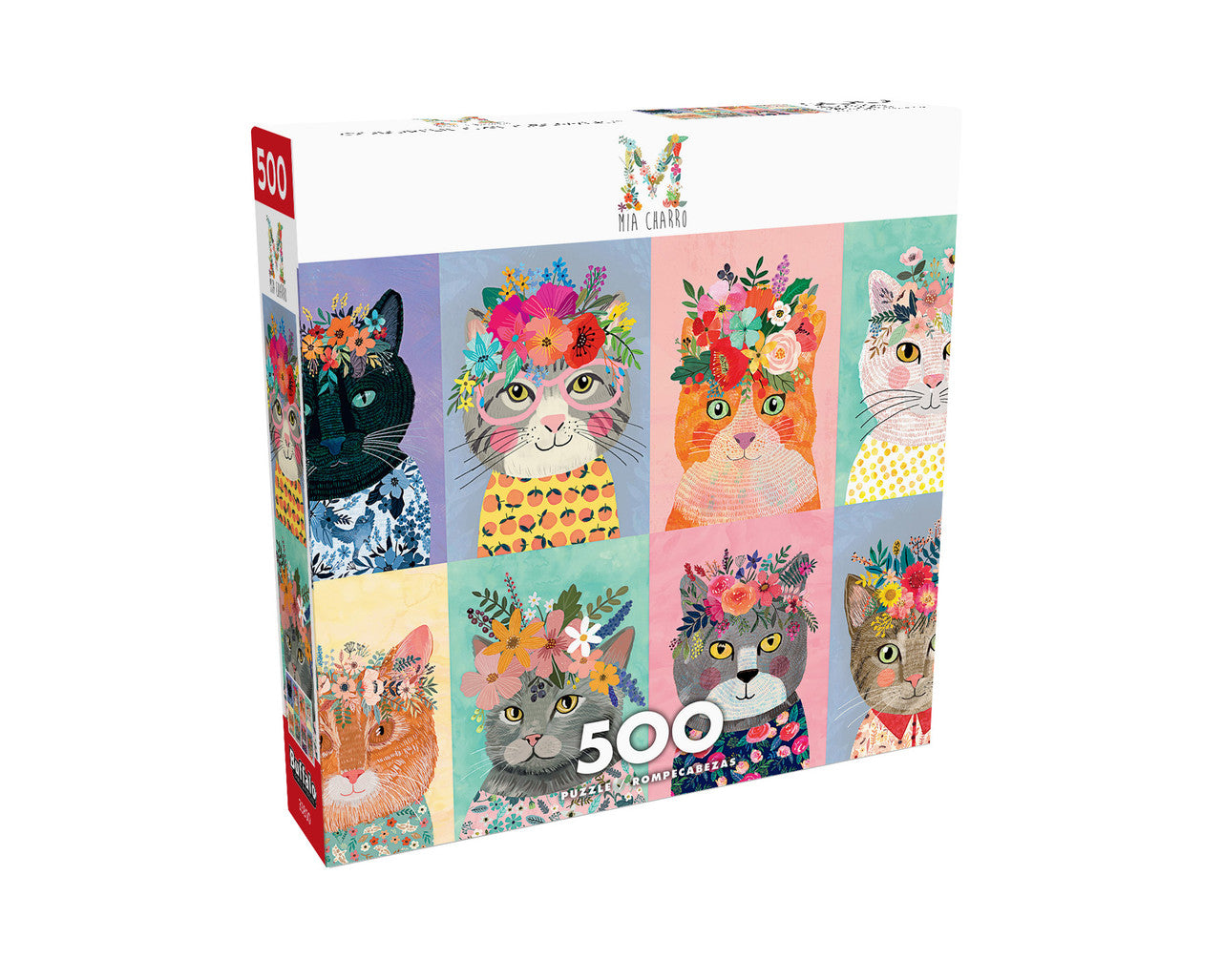 Mia Charro: Colorful Cat Crowns 500 Piece Puzzle