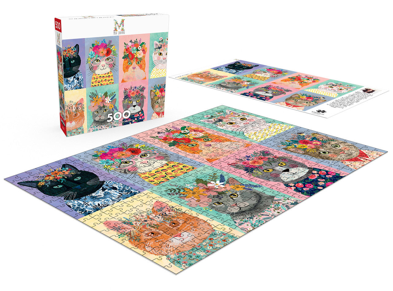 Mia Charro: Colorful Cat Crowns 500 Piece Puzzle