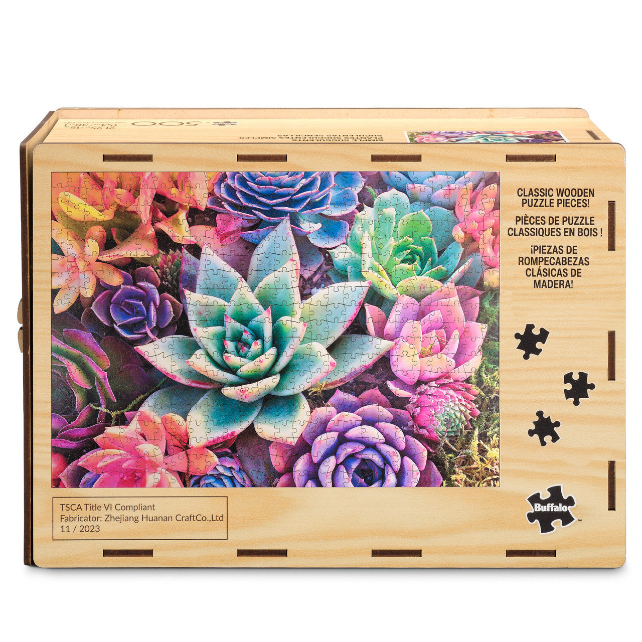 Wood Puzzle: Simple Succulent 500 Piece Puzzle