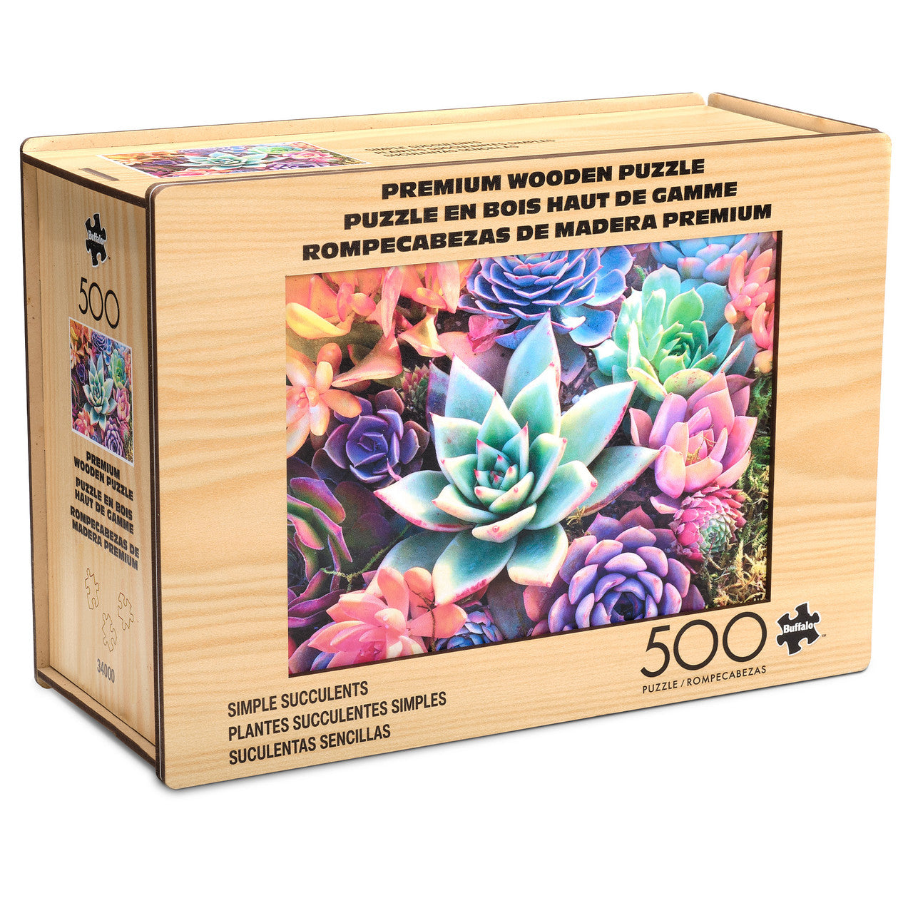 Wood Puzzle: Simple Succulent 500 Piece Puzzle