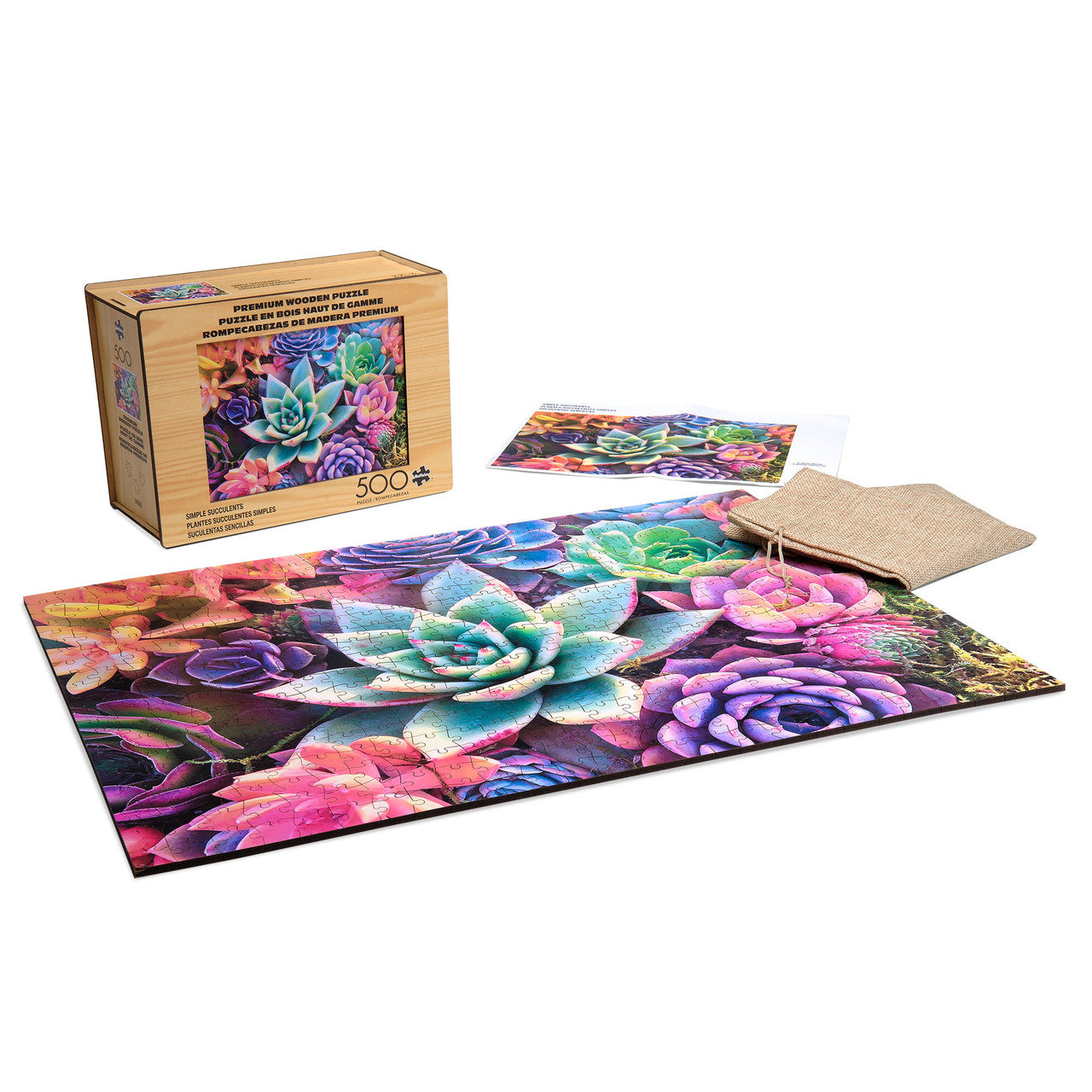 Wood Puzzle: Simple Succulent 500 Piece Puzzle