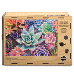 Wood Puzzle: Simple Succulent-Whimsy Pieces 500 Piece Puzzle