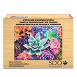 Wood Puzzle: Simple Succulent-Whimsy Pieces 500 Piece Puzzle