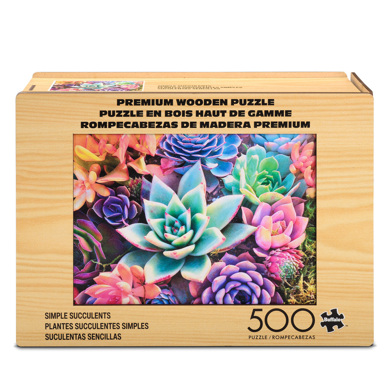 Wood Puzzle: Simple Succulent-Whimsy Pieces 500 Piece Puzzle