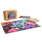 Wood Puzzle: Simple Succulent-Whimsy Pieces 500 Piece Puzzle