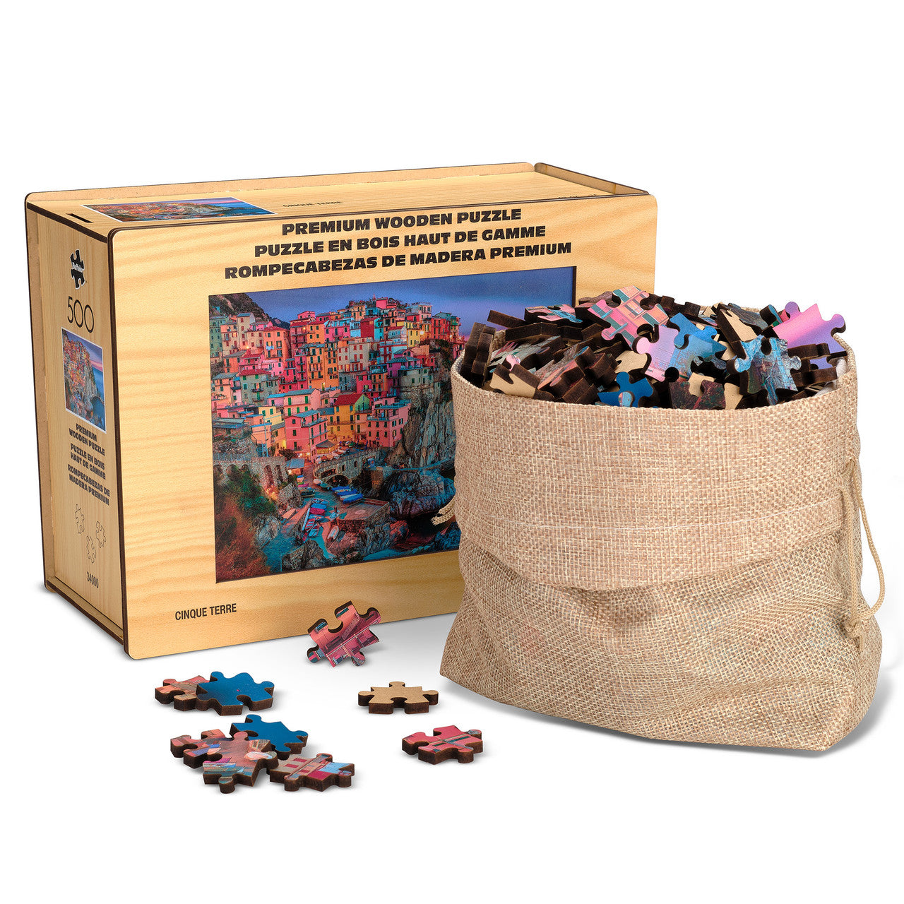 Wood Puzzle: Cinque Terre 500 Piece Puzzle
